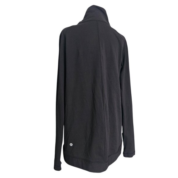 Lululemon Rulu Rally Wrap Jacket Women's 6 Black Cowl Neck Snap Cardigan W3EE0S - Picture 7 of 14